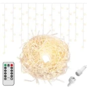 Springos novoletna zavesa 500 LED 3000K 8 funkcij 20+2,5m