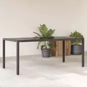 Vidaxl vidaXL Vrtna miza s stekleno ploščo črna 190x90x75 cm