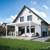 Bioklimatska pergola Antares Stenska, 3.6 x 6, Bela, Ročni