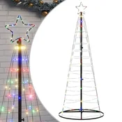 Vidaxl LED božično drevo 200 LED barvita 180 cm