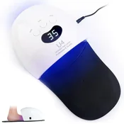 Nikcorp UV/LED lampa 2v1 za nego in utrjevanje nohtov Profesionalni tretma s fototerapijo 30 LED 365 nm 405 nm, LCD zaslon, samodejni senzor, 30s 60s 99s za gel in hibridni lak, roke ali noge