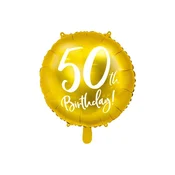 PartyDeco Folija balon za 50. rojstni dan zlat 45 cm