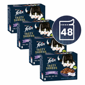 FELIX Tasty Shreds vrečke z okusnimi ribami v soku 48x80 g