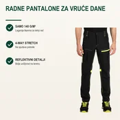 Tekton Pro Letnje radne pantalone Panther Pants S, Crne