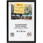 Nikcorp Leseni okvir za fotografije 20 x 30 cm za obešanje črn masivni borov les akrilno steklo tanek profil 13 x 11 mm MDF zadnja plošča
