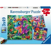 Ravensburger - Puzzle 3x49 Mali zmaji odkrivajo naravo - 40 - 99 kosov