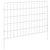 Vidaxl Ograja za vrt z žeblji 24 szt. 75 x 50 cm Mesh Pocinkano jeklo