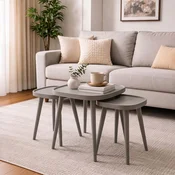 Hanah Home set od 3 umetnutih stocica Polen Kare 3, sivi