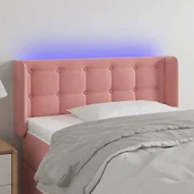 LED uzglavlje ružicasto 93x16x78/88 cm baršunasto