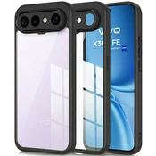 GS Ovitek za Vivo X300 FE, Fusion Hybrid, črn s prozornim okvirjem