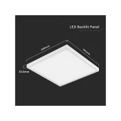 V-TAC LED POVRŠINSKA PLOŠČA Z NAPAJALNIKOM 36W, 4320LM, 2V1/10-PACK! Barva světla: Dnevna bela