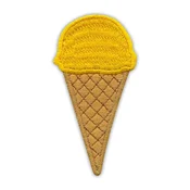shumee Sladoled Patchion - rumeni sorbet - magnetna podlaga - vezen našitek/značka/emblem