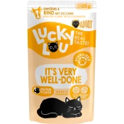 Lucky Lou Life Stage Pouch mačja hrana Adult Sterilized - perutnina in govedina - 125 g