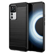 Carbon silikonski ovitek za Xiaomi 12T Pro – črn, TPU zaščita