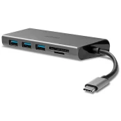 Lindy 43278 priključna stanica i replikator porta za prijenosno računalo USB 3.2 Gen 1 (3.1 Gen 1) Type-C Sivo