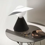 Stilnovo Fante LED namizna svetilka, 2700 K, črna - Dnevna soba/jedilnica - Dizajn - črna mat, bela (RAL 9010) - Plastika