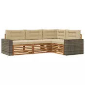 Set vanjskih sofa 4 pcs Prirodna i bež 255,5 x 176,5 x 73 cm