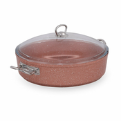 Roza aluminijast lonec s pokrovom Güral Porselen Classic, o 30 cm