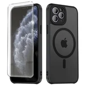 Overboard Ovitek MagSafe za iPhone 11 Pro, hibridni mat ovitek Pro, črn + zaščita za zaslon