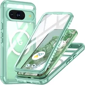 Overboard Ovitek za Google Pixel 9/Google Pixel 9 Pro, odporen proti udarcem, s steklom za MagSafe, zelen