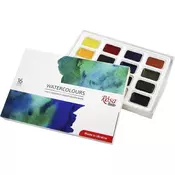Komplet akvarelnih barv, ROSA STUDIO, 16x2,5 ml, polne posodice, karton