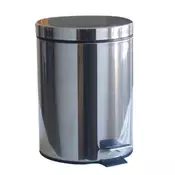 eoshop Okrogel pedalni koš za smeti 5 l, nerjaveče jeklo, s plastično notranjo posodo
