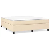Vidaxl Posteljni okvir z vzmetmi krem 180x200 cm blago