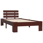 MAISON CHIC Posteljni okvir - Enojna postelja - Postelja za odrasle temno rjav iz trdne borovine 90x200 cm-J9189, (21768739)