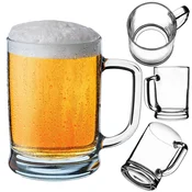 KADAX Vrček za pivo 400 ml z ročajem, debelo steklo, stabilen