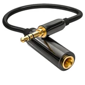 INF Avdio adapter kabel 3.5mm na 6.35mm ženski, črn, za mikrofone in slušalke 0,3 m, (5000072104)