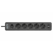 APC Essential SurgeArrest 5 Outlet 2 USB Ports Black 230V