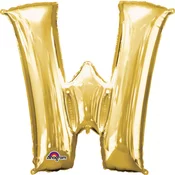 Amscan Balon iz folije črka W 86 cm zlato