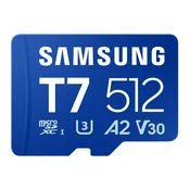 Samsung T7/Micro SDXC/512GB/UHS-I U3 / Razred 10/Modra MB-MB512T/WW