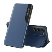 slomart ohišje iz eko usnja za samsung galaxy s23 s flip cover stojalom blue