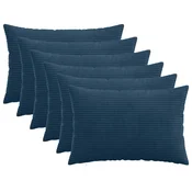 Vidaxl Prevleka za blazino 6 kos HEERLEN Temno modra 50 x 80 cm