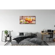 tulup.si Slika na akrilnem steklu Tea slamice hladno citrusov 120x60 cm 4 obešalnika