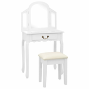 Toaletni stolic sa stolcem bijeli 65x36x128 cm paulovnija i MDF
