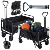 slomart Vrtni voziček LEAN, plažni, transportni, zložljiv, črn - 120L