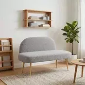 vidaXL Oblazinjena klop z naslonom Svetlo siva 110 x 60 x 76 cm Bouclé
