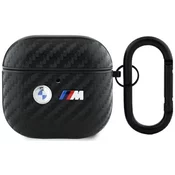 1 to 3 ETUI BMW AIRPODS 4 Z DVOJNIM KOVINSKIM LOGOTIKOM KARBONSKIM VZORCEM ZA APPLE