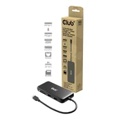 Club 3D USB Hub - CSV-2551 (USB-C na USB-C, 2xUSB-A, RJ45, SD/MicroSD, 100W PD, HDMI, DP, 8K30hz)