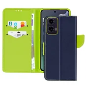 AVIZAR Ohišje za Motorola Moto G35 Wallet Leather Saffiano Fancy, Modra noč, (5000010424)