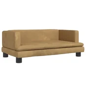 Vidaxl Otroški kavč rjav 80x45x30 cm žamet