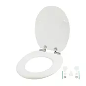 Northix MDF WC deska mehko zapiranje nastavljivi tečaji univerzalna ovalna