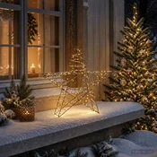3D božična zvezda 120 LED Toplo bela 55 x 53,5 x 10 cm