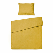 Pamučna posteljina senf žute boje za krevet za jednu osobu Bonami Selection, 140 x 200 cm
