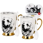 Komplet dveh porcelanastih skodelic Labrador Premium darilo