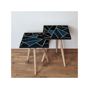Hanah Home Sklapajuci Stocic 2 Komada 2SHP321 - Navy Plavo