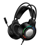 Over-Ear slušalke Borofone Wave BO112 50mm gonilniki, USB Plus 3.5mm, LED osvetlitev - black