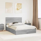 Krevet s od storage Siva Sonoma 160 x 200 cm Konstruirano drvo